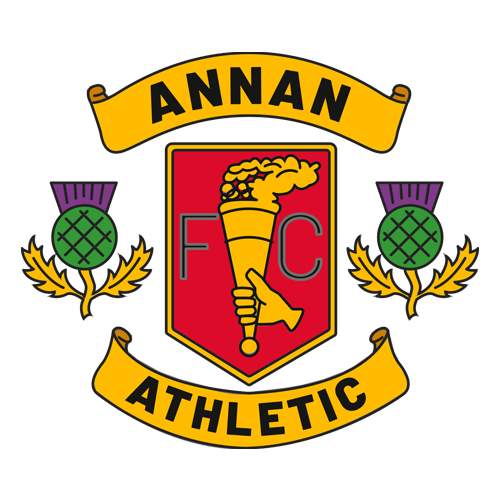 Logo Annan Athletic dan Dundee sebelum bertanding