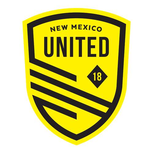 Logo New Mexico United dan Oakland Roots sebelum bertanding
