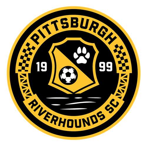 Logo Pittsburgh Riverhounds dan Brooklyn FC sebelum bertanding