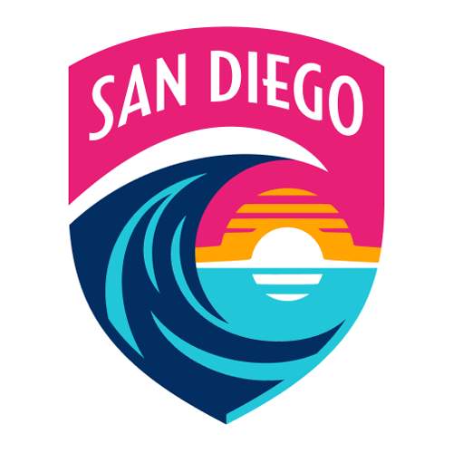 Logo San Diego Wave FC dan Gotham FC sebelum bertanding